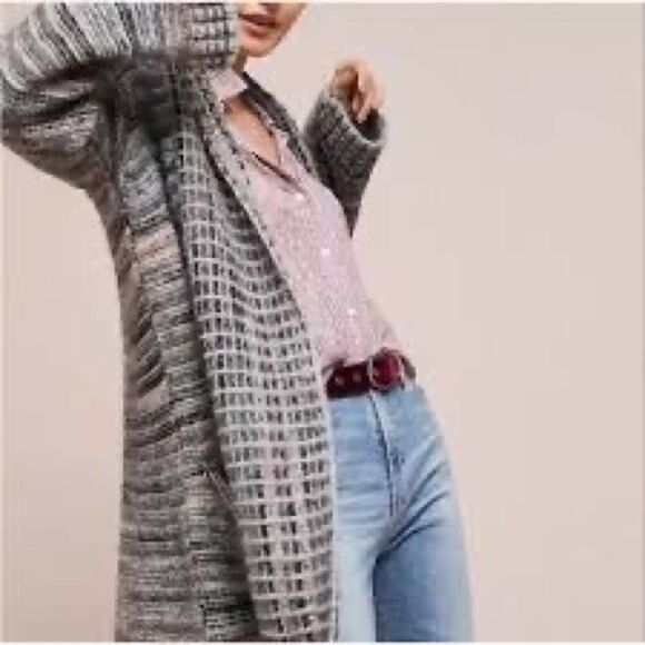 Anthropologie Akemi + Kin Wasilla Alpaca Blend Chunky Knit Cardigan Sz XS - Picture 2 of 9
